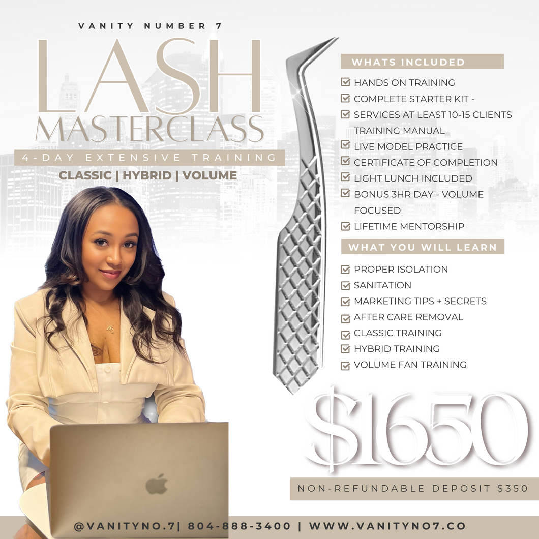 4 DAY - LASH MASTER CLASS + BONUS 3HR VOLUME BOOT CAMP